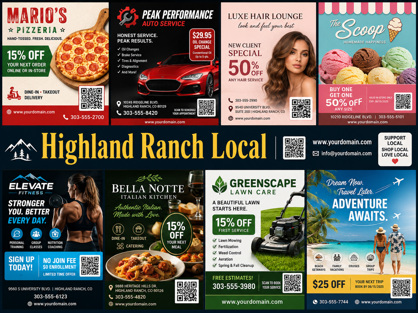 Sample 9x12 community postcard campaign